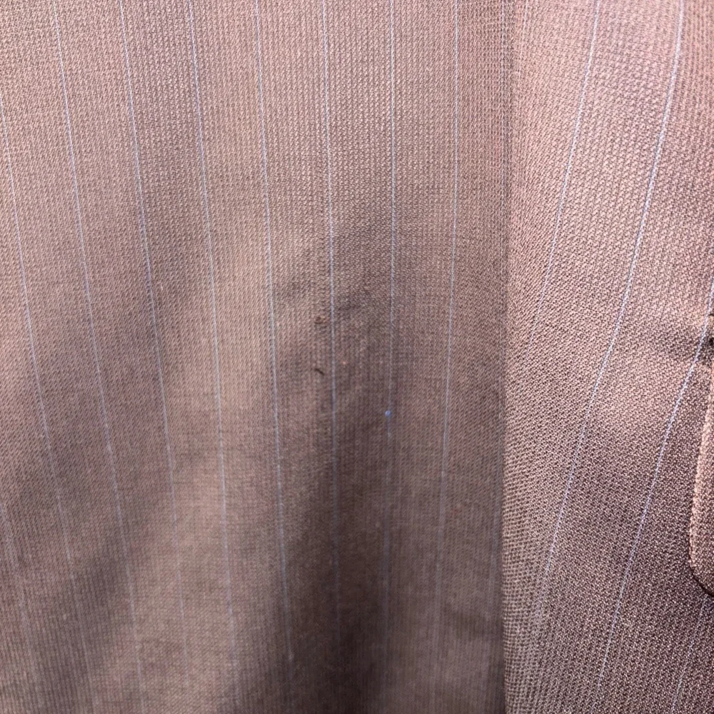 Vito Rufolo Men’s Super 100’s Wool Blazer – Dark Brown w/ Blue Pinstripes